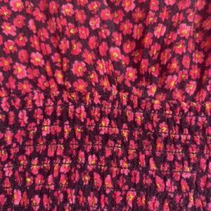 Pink Flower Long Sleeve Blouse